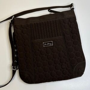 Vera Bradley Quilted Crossbody Bag Purse Solid Brown Adjustable Strap